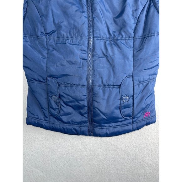 AEROPOSTALE Puffer Vest Navy Blue and Fuchsia Purple‎ Polyfill Women's S Small - Picture 4 of 7